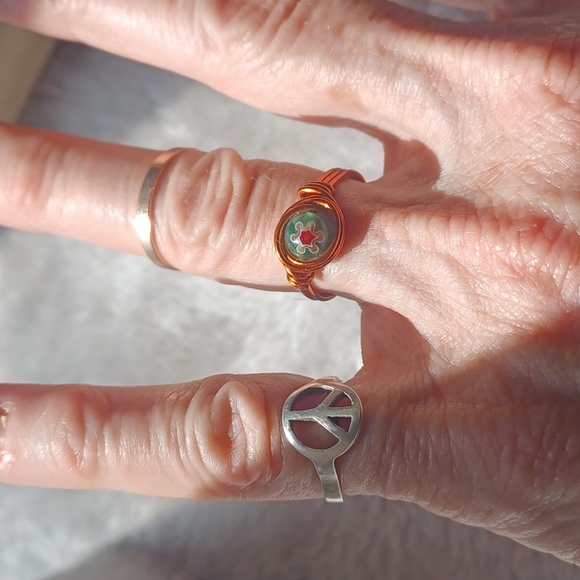 Millefiori Glass Handmade Ring Size 7 - Picture 2 of 5